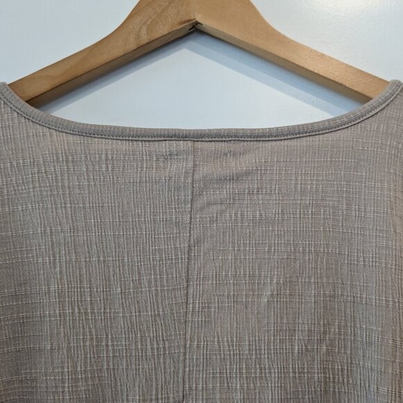 Max Studio Cinched Sleeve Top Size 3X Taupe Jersey Dropped-Shoulder T-Shirt NWT - Picture 8 of 15